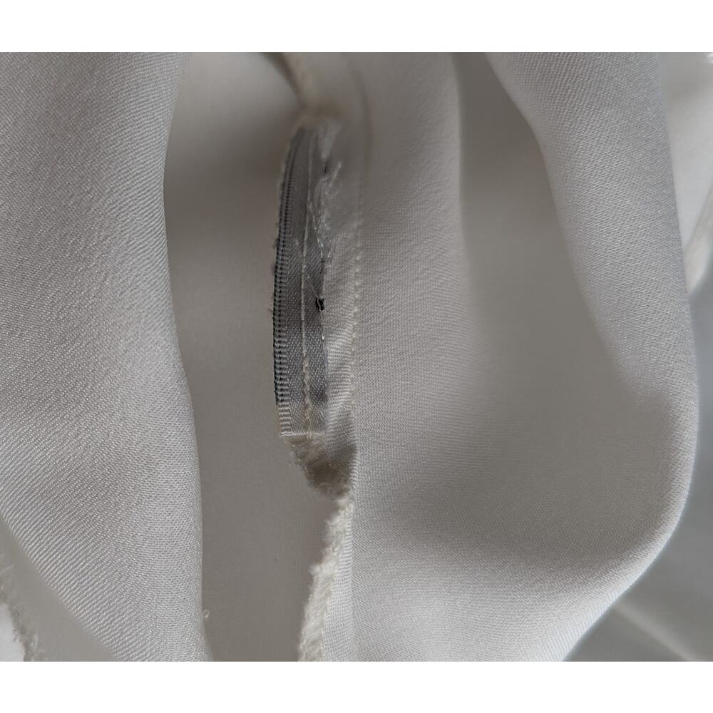 Vintage 80s White Chemise - Bridal Slip Dress with Fabric Covered Buttons  Sz 6 - Picture 4 of 4